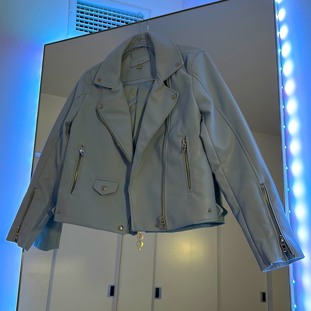 BLANKNYC Faux Leather Moto Jacket in Fairy Dust